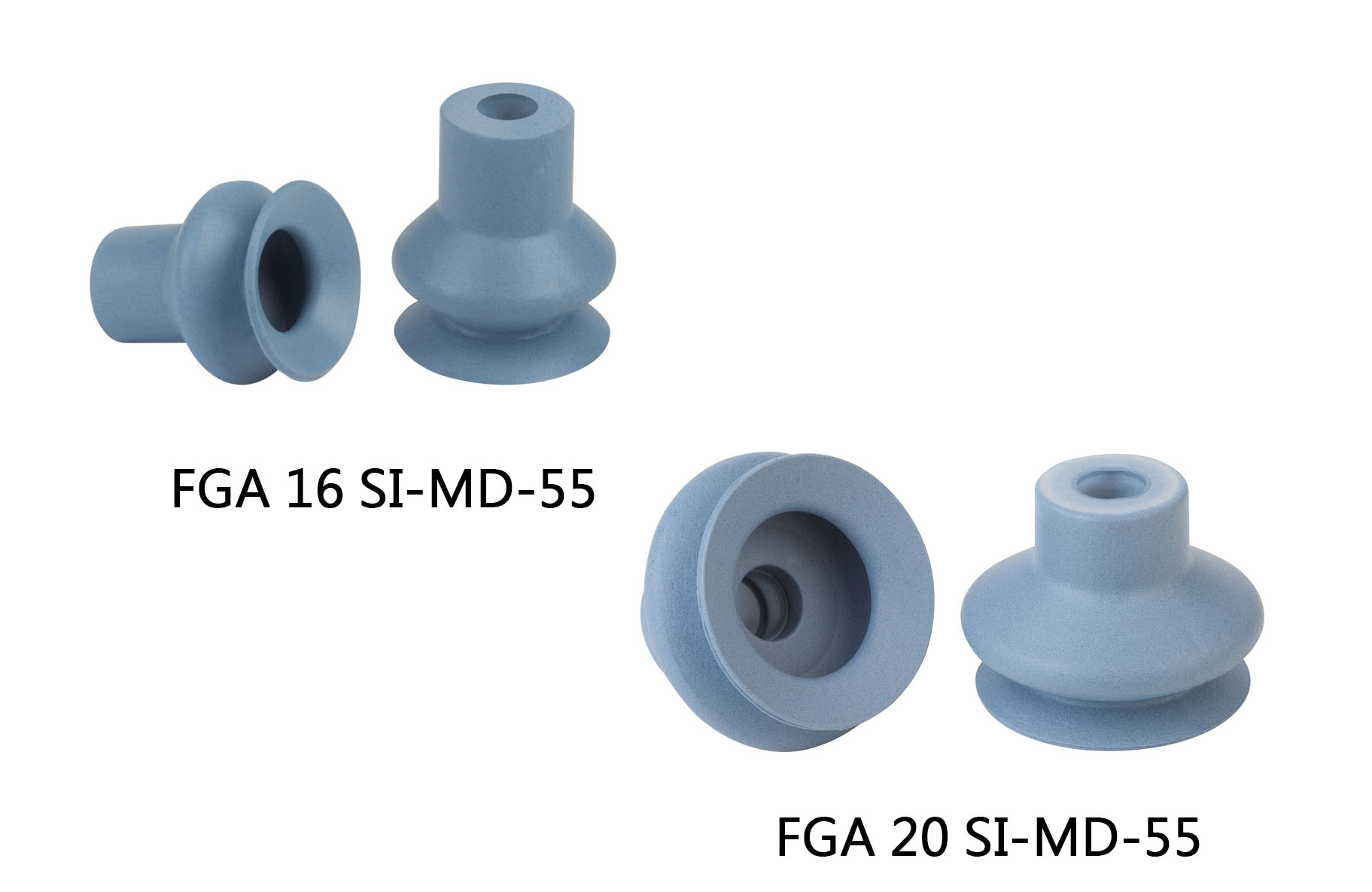 Bellows suction cup (round) with optimal adaptation to uneven surfaces CFAUTO FGA 16/20 SI-MD-55