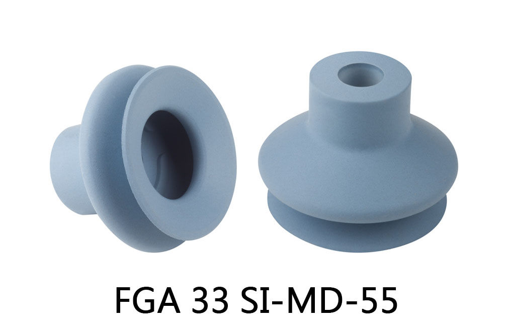 Bellows suction cup (round) with optimal adaptation to uneven surfaces CFAUTO FGA 33 SI-MD-55